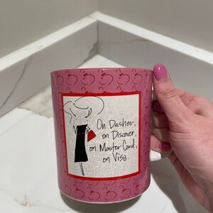 Pink Christmas Mug with Fashion Illustration